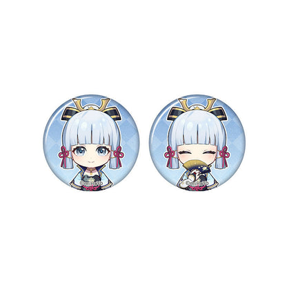 Genshin Impact Kamisato Ayaka chibi badge from Captured Moments series