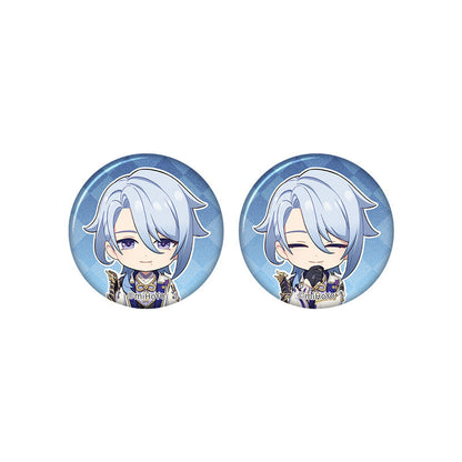 Genshin Impact Kamisato Ayato chibi badge from Captured Moments series