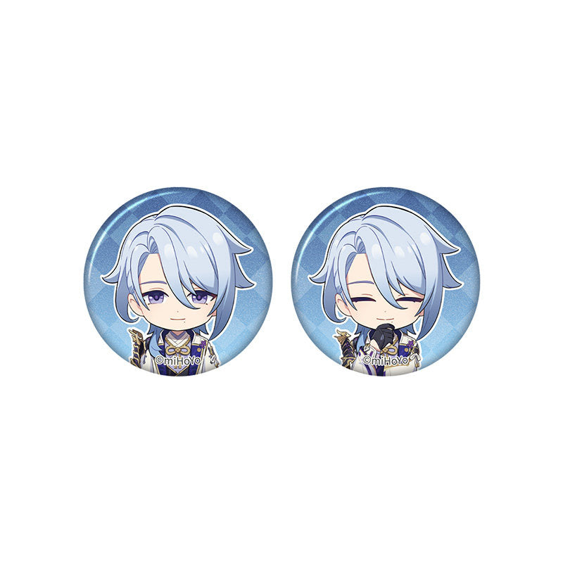 Genshin Impact Kamisato Ayato chibi badge from Captured Moments series