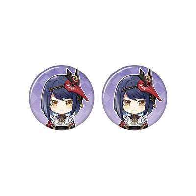 Genshin Impact Kujou Sara chibi badge from Captured Moments series