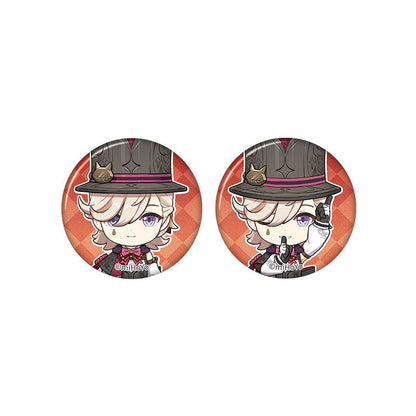 Genshin Impact Lyney chibi badge from Captured Moments series