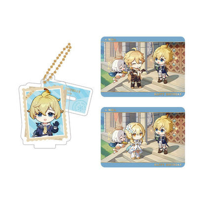 Genshin Impact Mika acrylic standee and collectible card set from Captured Moments series