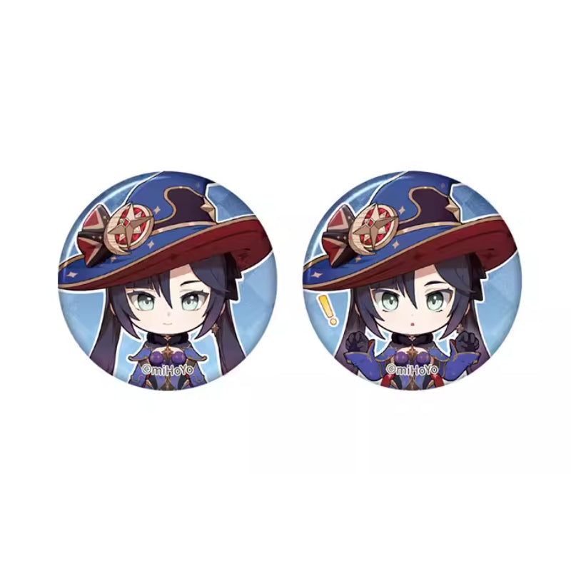Genshin Impact Mona chibi badge from Captured Moments series