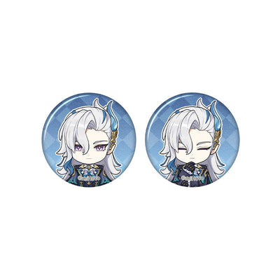 Genshin Impact Neuvillette chibi badge from Captured Moments series