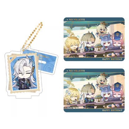 Genshin Impact Neuvillette acrylic standee and collectible card set from Captured Moments series