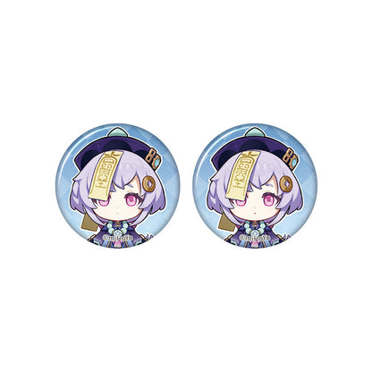 Genshin Impact Qiqi chibi badge from Captured Moments series