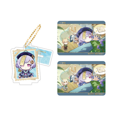 Genshin Impact Qiqi acrylic standee and collectible card set from Captured Moments series