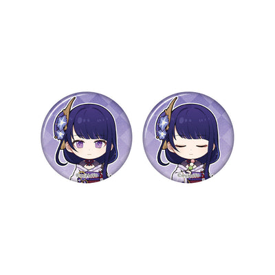 Genshin Impact Raiden Shogun chibi badge from Captured Moments series