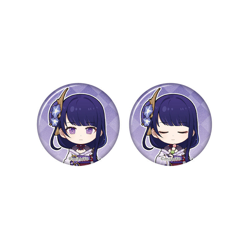 Genshin Impact Raiden Shogun chibi badge from Captured Moments series