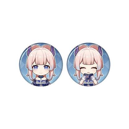 Genshin Impact Sangonomiya Kokomi chibi badge from Captured Moments series