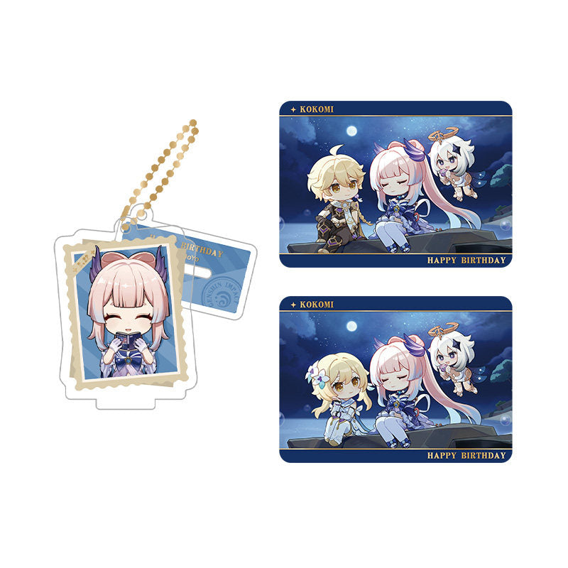 Genshin Impact Sangonomiya Kokomi acrylic standee and collectible card set from Captured Moments series