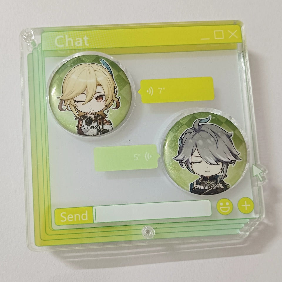 Genshin Impact Captured Moments Badge Set mit Chibi Charakteren
