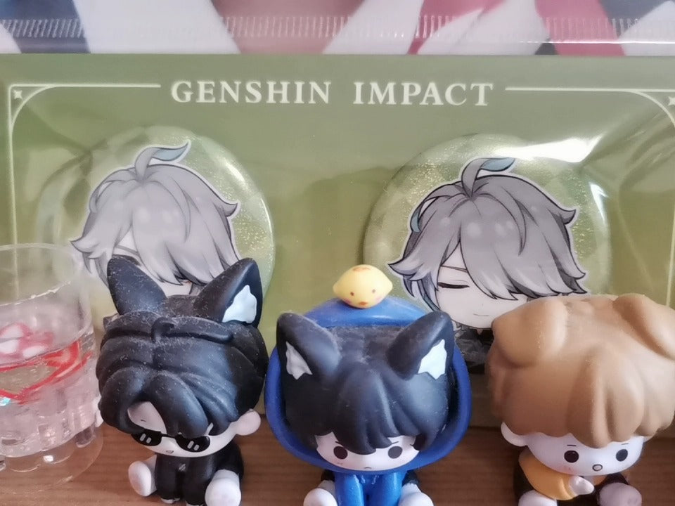 Genshin Impact Captured Moments Badge Set mit Chibi Charakteren