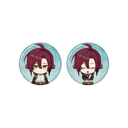Genshin Impact Shikanoin Heizou chibi badge from Captured Moments series