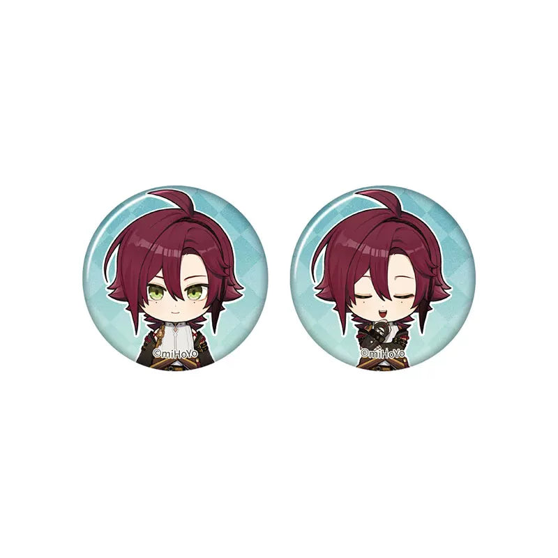 Genshin Impact Shikanoin Heizou chibi badge from Captured Moments series