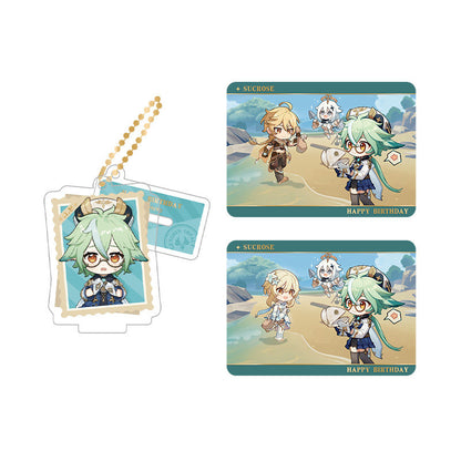Genshin Impact Sucrose acrylic standee and collectible card set from Captured Moments series