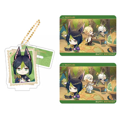 Genshin Impact Tighnari acrylic standee and collectible card set from Captured Moments series