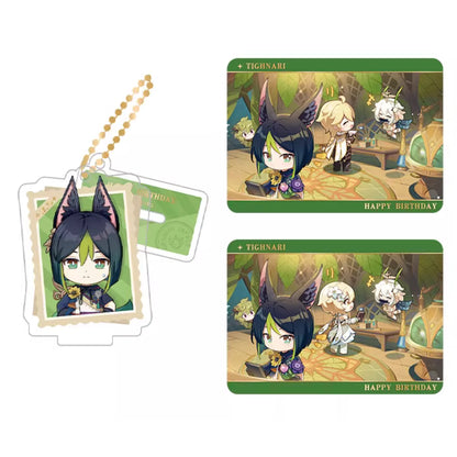Genshin Impact Tighnari acrylic standee and collectible card set from Captured Moments series