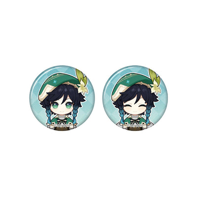 Genshin Impact Venti chibi badge from Captured Moments series