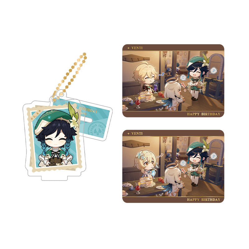 Genshin Impact Venti acrylic standee and collectible card set from Captured Moments series