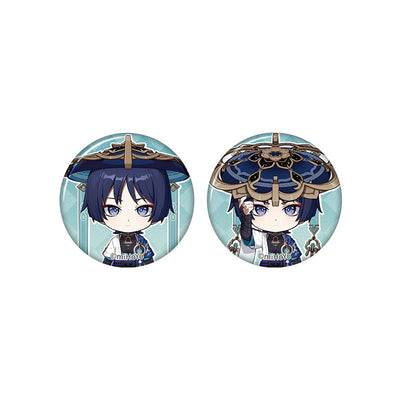 Genshin Impact Wanderer chibi badge from Captured Moments series