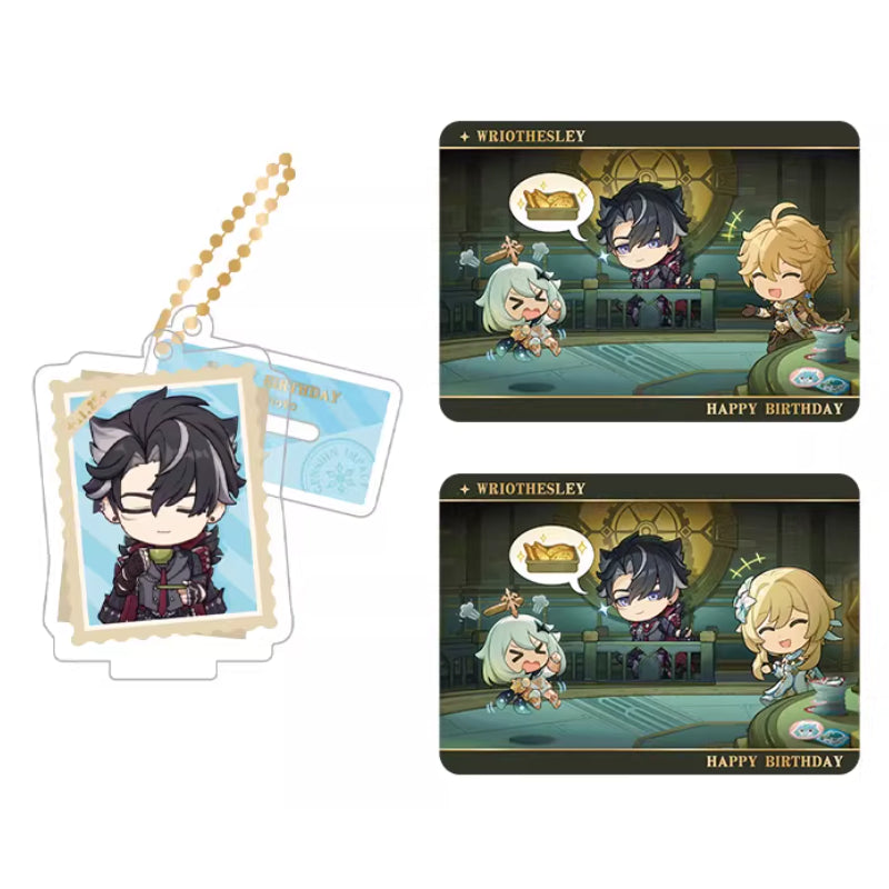 Genshin Impact Wriothesley acrylic standee and collectible card set from Captured Moments series