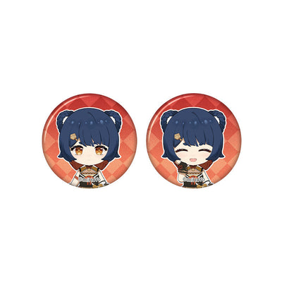 Genshin Impact Xiangling chibi badge from Captured Moments series