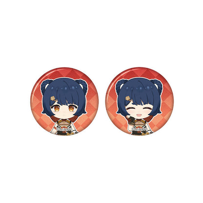 Genshin Impact Xiangling chibi badge from Captured Moments series