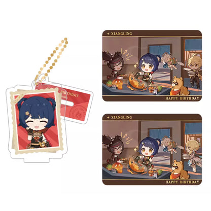 Genshin Impact Xiangling acrylic standee and collectible card set from Captured Moments series
