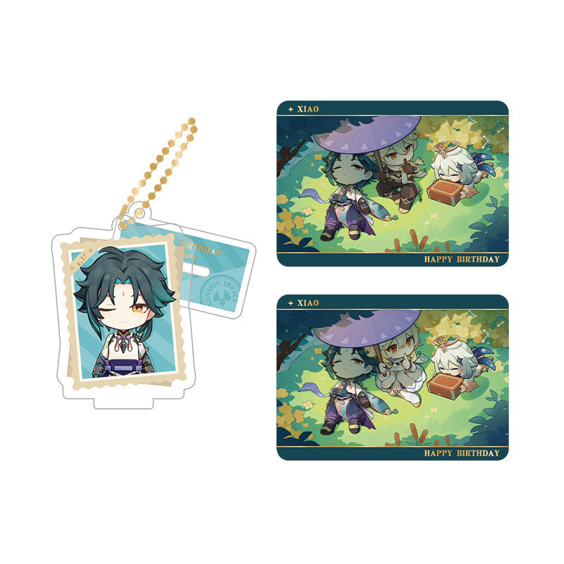 Genshin Impact Xiao acrylic standee and collectible card set from Captured Moments series