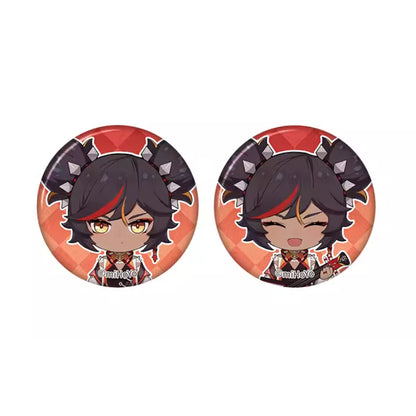 Genshin Impact Xinyan chibi badge from Captured Moments series