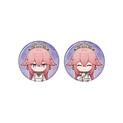 Genshin Impact Yae Miko chibi badge from Captured Moments series