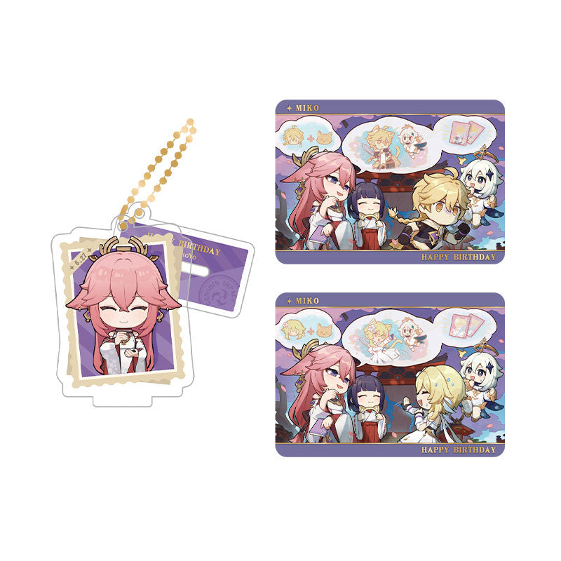 Genshin Impact Yae Miko acrylic standee and collectible card set from Captured Moments series