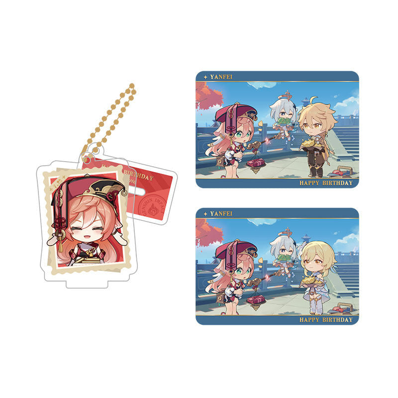 Genshin Impact Yanfei acrylic standee and collectible card set from Captured Moments series