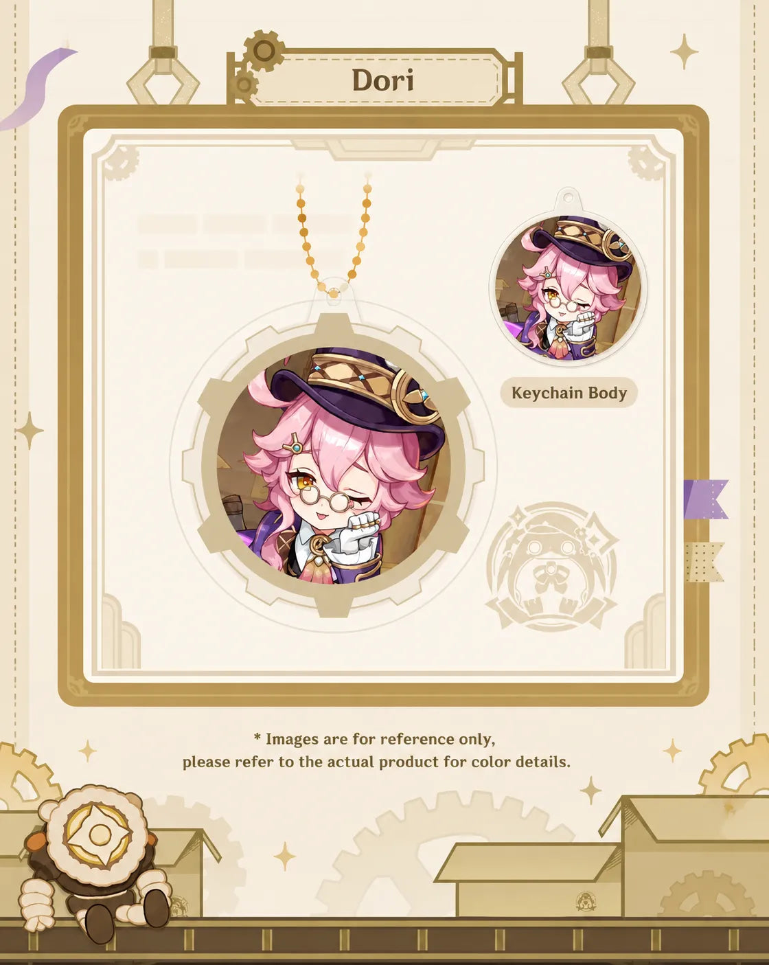 Detailed acrylic and PVC structure of Genshin combo keychain merchandise
