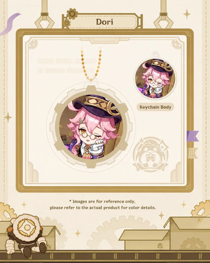 Detailed acrylic and PVC structure of Genshin combo keychain merchandise