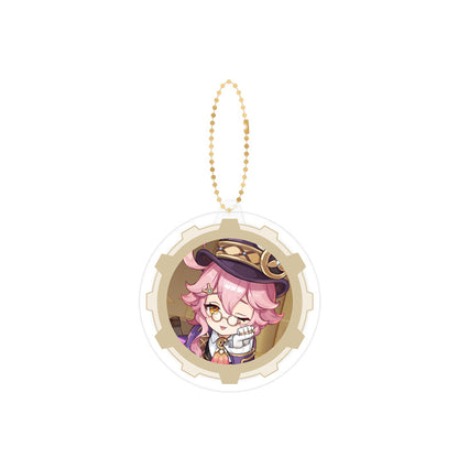 Genshin combo keychain featuring Dori with acrylic charm and protective PVC cover