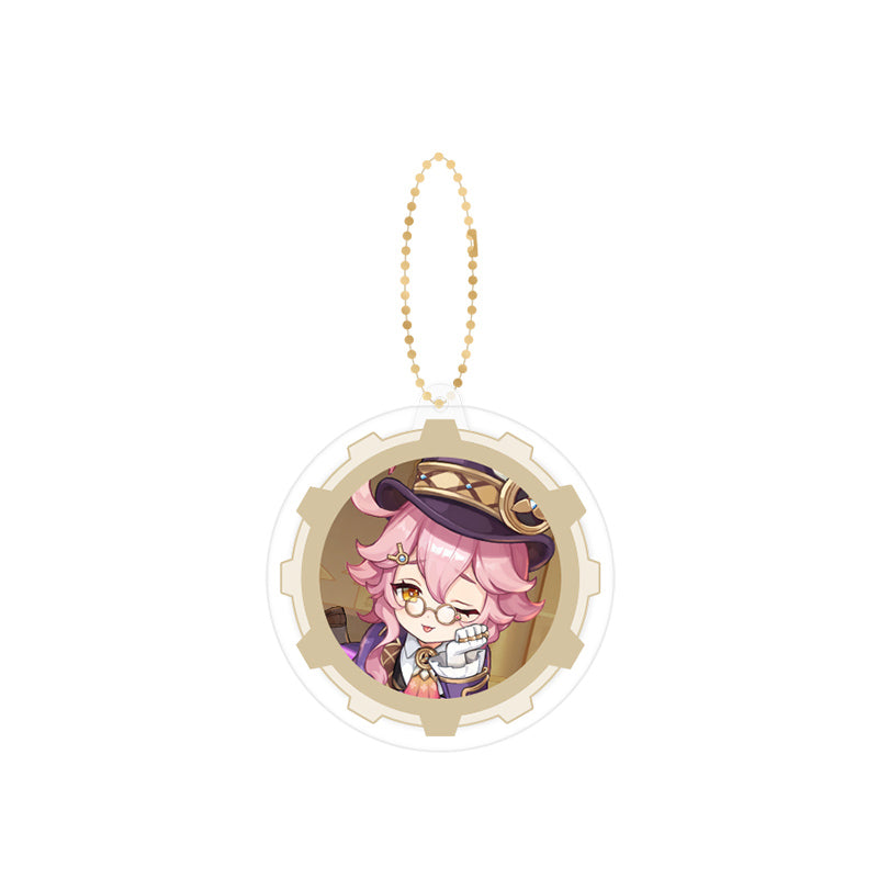 Genshin combo keychain featuring Dori with acrylic charm and protective PVC cover