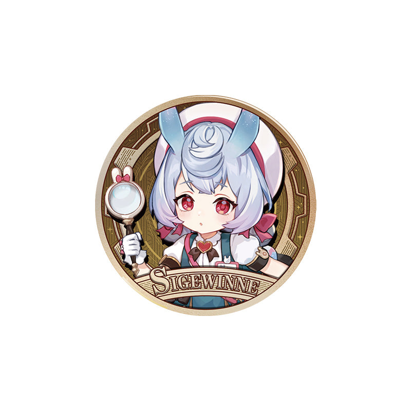 Genshin Carnival Reunion Series Sigewinne character badge with embossed foil finish