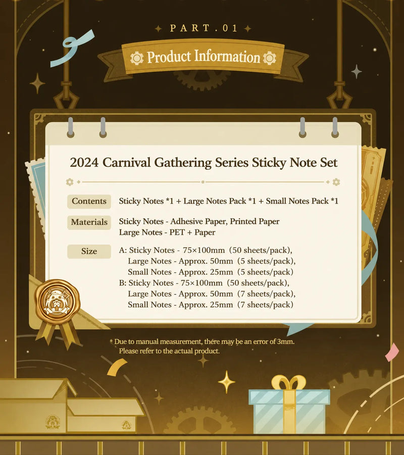 Genshin Carnival Reunion sticky notes and sticker set Type A detail