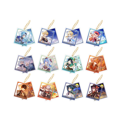 Genshin Impact character acrylic keychain series display