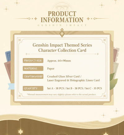 Genshin Impact character collection cards Set A character lineup