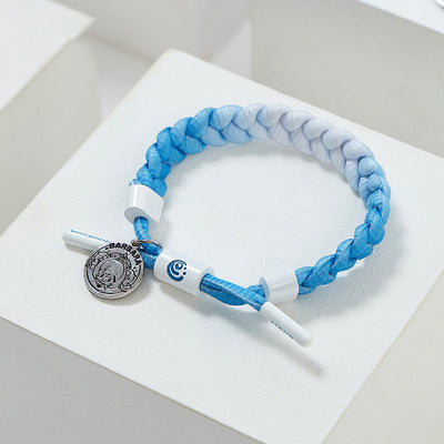 Barbara inspired braided bracelet from Genshin Impact with woven cord and metal charm