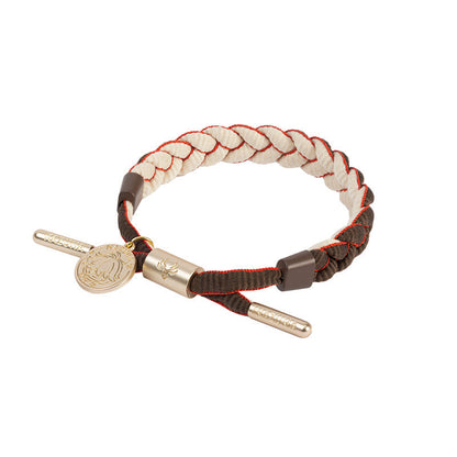 Kaedehara Kazuha inspired braided bracelet from Genshin Impact with woven cord and metal charm