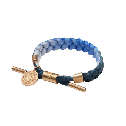 Neuvillette inspired braided bracelet from Genshin Impact with woven cord and metal charm