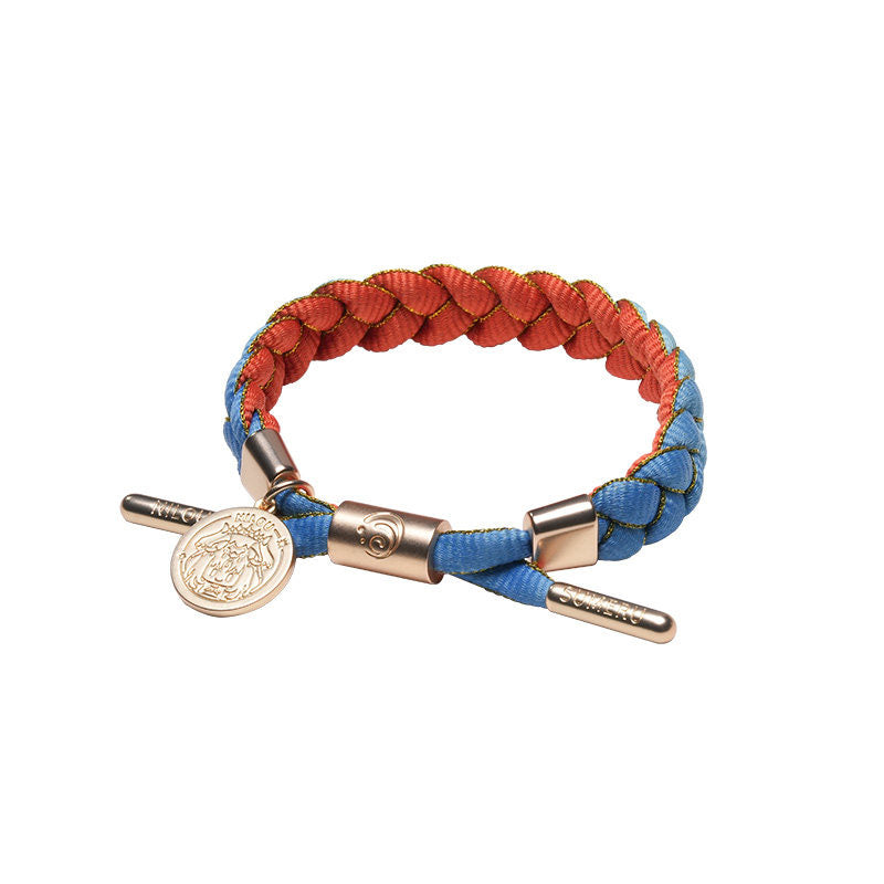 Nilou inspired braided bracelet from Genshin Impact with woven cord and metal charm