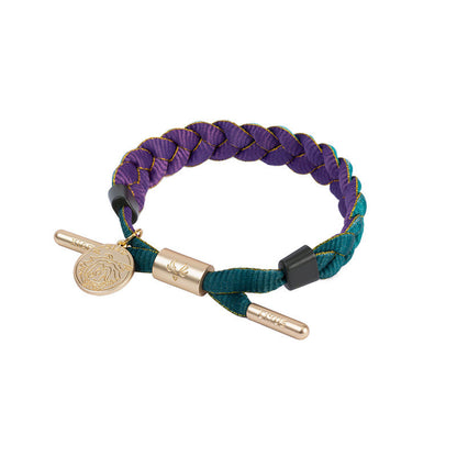 Xiao inspired braided bracelet from Genshin Impact with woven cord and metal charm