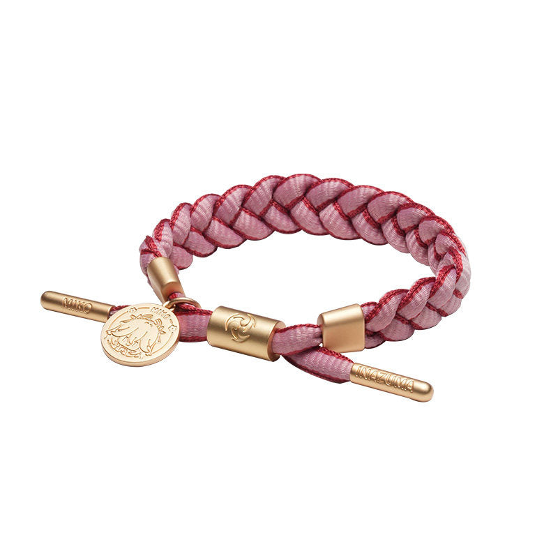 Yae Miko inspired braided bracelet from Genshin Impact with woven cord and metal charm