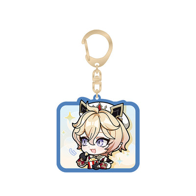 Genshin Impact chibi emoji acrylic keychain featuring Dahlia with cute expression design