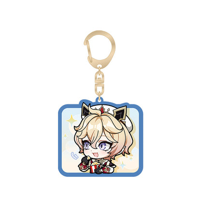Genshin Impact chibi emoji acrylic keychain featuring Dahlia with cute expression design